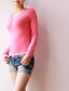 cheap Women&#039;s Tops-Women&#039;s Street chic Cotton Blouse - Solid Colored Fuchsia