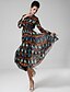 cheap Women&#039;s Dresses-Women&#039;s Sexy / Casual / Party / Maxi Print / Geometric Swing Dress , Crew Neck Maxi Chiffon