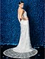 cheap Wedding Dresses-Sheath / Column Halter Neck Court Train Lace Made-To-Measure Wedding Dresses with by LAN TING BRIDE®