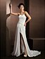 cheap Wedding Dresses-A-Line Sweetheart Neckline Court Train Chiffon Made-To-Measure Wedding Dresses with Beading / Appliques / Criss-Cross by LAN TING BRIDE®