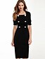 cheap Women&#039;s Dresses-Women&#039;s Work Chic &amp; Modern Sheath Dress - Solid Colored Formal Style Square Neck