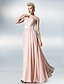cheap Special Occasion Dresses-A-Line Dress Prom Formal Evening Floor Length Sleeveless Illusion Neck Chiffon with Lace 2023
