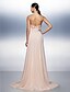 cheap Prom Dresses-A-Line Prom Formal Evening Dress Strapless Sweep / Brush Train Chiffon with Sash / Ribbon Beading 2020