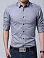 abordables Chemises habillées pour hommes-Chemise Homme Couleur Pleine Col Classique Manches Longues Blanche Noir Gris Rose Bleu du quotidien Travail Grandes Tailles Coton Polyester Entreprise Casual / Printemps / Automne