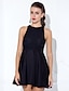 Χαμηλού Κόστους Φορέματα ειδικών περιστάσεων-ταιριάζει σε γραμμή&amp;amp; flare μικρό μαύρο φόρεμα χαριτωμένο κοκτέιλ φόρεμα αποδοχής για το σπίτι με λαιμόκοψη αμάνικο κοντό / μίνι φανέλα δαντέλα με δαντέλα