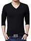 cheap Men&#039;s Casual T-shirts-Men&#039;s T shirt Tee Solid Colored V Neck White Black Gray Blue Long Sleeve Plus Size Daily Sports Tops Cotton