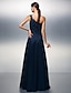 cheap Prom Dresses-A-Line Elegant Dress Holiday Cocktail Party Floor Length Sleeveless One Shoulder Tulle with Appliques 2023
