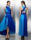 cheap Special Occasion Dresses-A-Line V Neck Asymmetrical Jersey Dress with Sash / Ribbon / Pleats by TS Couture®