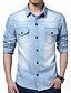 baratos camisas masculinas casuais-Homens Camisa Social Cor Sólida Colarinho Clássico Azul Escuro Azul Azul Claro Manga Longa Tamanho Grande Diário Final de semana Delgado Blusas / Primavera / Outono