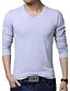 cheap Men&#039;s Casual T-shirts-Men&#039;s T shirt Tee Solid Colored V Neck White Black Gray Blue Long Sleeve Plus Size Daily Sports Tops Cotton