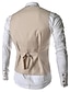cheap Men&#039;s Trench Coat-Men&#039;s Work Spring / Fall Regular Vest, Solid Colored V Neck Sleeveless Cotton / Polyester White / Black / Beige