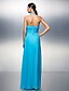 cheap Bridesmaid Dresses-A-Line Halter Neck Floor Length Chiffon Bridesmaid Dress with Sash / Ribbon / Criss Cross / Ruched by LAN TING BRIDE®