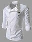 cheap Men&#039;s Shirts-Men&#039;s Daily Plus Size Cotton Shirt - Solid Colored White / Long Sleeve / Spring / Fall