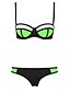 cheap Women&#039;s Swimwear &amp; Bikinis-Women&#039;s Swimwear Bikini Swimsuit Color Block Green Halter Neck Bathing Suits Sports Push-up