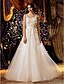 cheap The Wedding Store-Beach Wedding Dresses A-Line Scoop Neck Camisole Spaghetti Strap Floor Length Tulle Bridal Gowns With Embroidery Flower 2023 Summer Wedding Party, Women&#039;s Clothing
