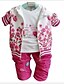billiga Babykläder för flicka-Flickor 3D Blommig Klädesset Långärmad Vår Höst Småbarn