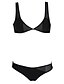 cheap Women&#039;s Swimwear &amp; Bikinis-Women&#039;s Straped Bikinis , Solid/Mesh Wireless/Padded Bras Nylon/Polyester/Spandex Black
