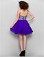 Χαμηλού Κόστους Κοκτέιλ Φορέματα-Γραμμή Α Φανταχτερό Φόρεμα Καλωσόρισμα Χοροεσπερίδα Κοντό / Μίνι Αμάνικο Καρδιά Σιφόν με Χάντρες 2024
