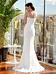 cheap Wedding Dresses-Mermaid / Trumpet Spaghetti Strap Sweep / Brush Train Satin Chiffon Made-To-Measure Wedding Dresses with Beading / Ruched / Side-Draped by LAN TING BRIDE®