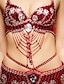 cheap Belly Dancewear-Belly Dance Skirt Beading Sequin Women&#039;s Training Sleeveless Natural Polyester