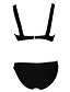 cheap Women&#039;s Swimwear &amp; Bikinis-Women&#039;s Straped Bikinis , Solid/Mesh Wireless/Padded Bras Nylon/Polyester/Spandex Black