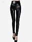 cheap Leggings-Women&#039;s Solid Color PU Legging Black One-Size