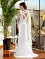 cheap Wedding Dresses-Mermaid / Trumpet Straps Sweep / Brush Train Satin Chiffon Made-To-Measure Wedding Dresses with Criss-Cross by LAN TING BRIDE®
