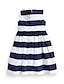 cheap Dresses-Girl&#039;s Striped Dress,Cotton Blend Winter / Spring / Fall White