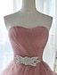 Χαμηλού Κόστους Φορέματα Παρανύμφων-Μέχρι το γόνατο Σχήμα Καρδιάς Φόρεμα Παρανύμφων - Κούμπωμα με κορδόνι Αμάνικο Τούλι