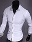 baratos Camisas masculinas de negócios-Camisa masculina camisa social cor sólida branco preto rosado rosa manga longa trabalho diário tops finos negócios