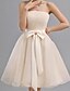 cheap Bridesmaid Dresses-A-Line Sweetheart Neckline Knee Length Chiffon Bridesmaid Dress with Bow(s)