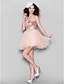 cheap Special Occasion Dresses-Ball Gown Sparkle &amp; Shine Dress Homecoming Cocktail Party Short / Mini Sleeveless Sweetheart Tulle with Crystals Beading Sequin 2023