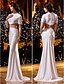 cheap Wedding Dresses-Two Piece Mermaid / Trumpet Wedding Dresses Jewel Neck Sweep / Brush Train Knit Short Sleeve with Beading Appliques 2020