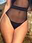 cheap Women&#039;s Swimwear &amp; Bikinis-Women&#039;s Swimwear One Piece Swimsuit Solid Colored Black Bathing Suits Mesh