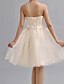cheap Bridesmaid Dresses-A-Line Sweetheart Neckline Knee Length Chiffon Bridesmaid Dress with Bow(s)