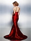 זול שמלות נשף-בתולת ים \ חצוצרה סגנון סיני שמלה נשף רקודים ערב רישמי שובל קורט ללא שרוולים סטרפלס סאטן עם אפליקציות 2023