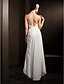 cheap Wedding Dresses-Sheath / Column Halter Neck Asymmetrical Chiffon Made-To-Measure Wedding Dresses with Draping / Crystal Floral Pin / Side-Draped by LAN TING BRIDE® / Open Back