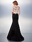 cheap Evening Dresses-Mermaid / Trumpet Beautiful Back Black Tie Gala Dress Illusion Neck Sleeveless Sweep / Brush Train Jersey with Beading 2020