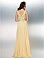 cheap Prom Dresses-A-Line Furcal Prom Formal Evening Black Tie Gala Dress V Neck Sleeveless Floor Length Chiffon with Crystals Beading Split Front