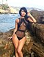 cheap Women&#039;s Swimwear &amp; Bikinis-Women&#039;s Swimwear One Piece Swimsuit Solid Colored Black Bathing Suits Mesh