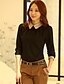 cheap Women&#039;s Blouses &amp; Shirts-Women&#039;s Blouse Solid Colored Tops Shirt Collar Wine Black Pink