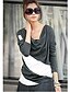 cheap Plus Size Tops-Women&#039;s T shirt Striped Round Neck Daily Weekend Modern Style Long Sleeve Tops Classic &amp; Timeless Wine Black Purple