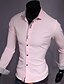 billiga Businessskjortor för män-herrskjorta klänning skjorta enfärgad vit svart rosa rosa långärmad dagligt arbete smala toppar företag