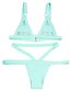 abordables Biquinis y Bañadores para Mujer-Mujer Bañadores Bikini Traje de baño Color sólido Azul Cuello halter Trajes de baño Sólido Malla