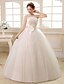 cheap Wedding Dresses-Ball Gown Strapless Floor Length Satin / Tulle Made-To-Measure Wedding Dresses with Sequin / Flower / Side-Draped by