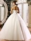 cheap Wedding Dresses-Ball Gown Wedding Dress Floor-length High Neck Lace / Tulle with