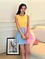 cheap Women&#039;s Dresses-Women&#039;s Street chic Sheath Skater Dress - Color Block Patchwork Screen Color