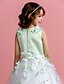 cheap Flower Girl Dresses-A-Line / Princess Sweep / Brush Train Flower Girl Dress - Satin / Tulle Sleeveless Jewel Neck with Beading / Flower by LAN TING BRIDE®