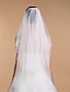 billige Bryllupsslør-To-lags Perlebesat Kant Bryllupsslør Kapel Slør med 35,43 i (90cm) Tyl