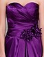 cheap Bridesmaid Dresses-A-Line Sweetheart Neckline Floor Length Taffeta Bridesmaid Dress with Criss Cross / Flower